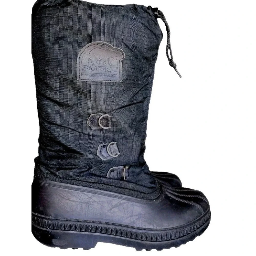 Sorel Glacier NL1042-010 Black‎ Lined Winter Snow Boots Women's US 9 Excellent